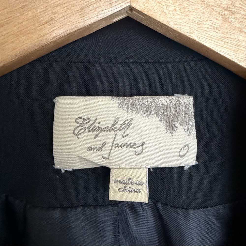 Elizabeth & James Black Longline Blazer Size 0 - Picture 7 of 9